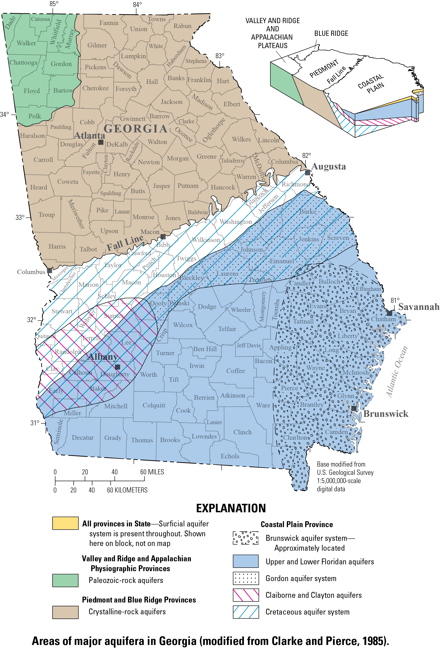 Map of Major Georgia Aquifiers