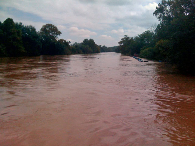 Chattahoochee River at Fairburn, looking upstream.