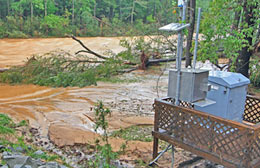 Dog River at Hwy 5, Douglas County, Georgia. Flooding on Sept. 21, 2009