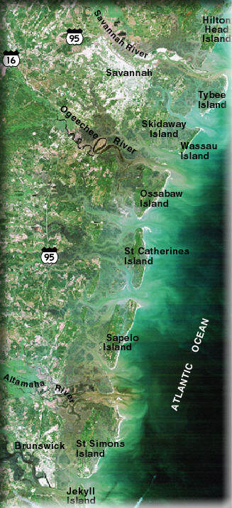 Satellite picture of the Georgia coast.